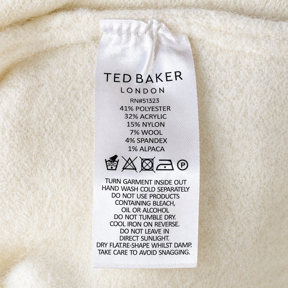 Ted Baker Floral Sweater Womens L Ivory Knit Crewneck NWT Soft Cozy - Picture 5 of 6